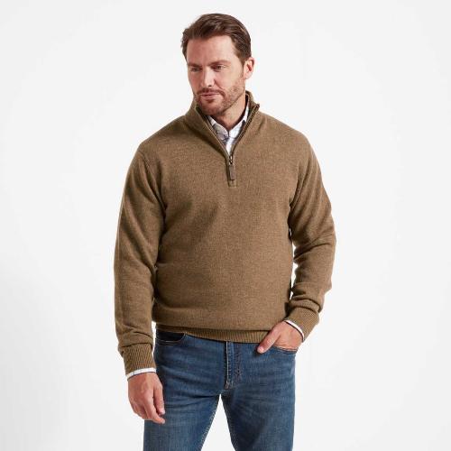 Schoffel Lambswool 1/4 Zip (Coffee)
