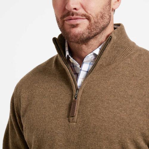 Schoffel Lambswool 1/4 Zip (Coffee)