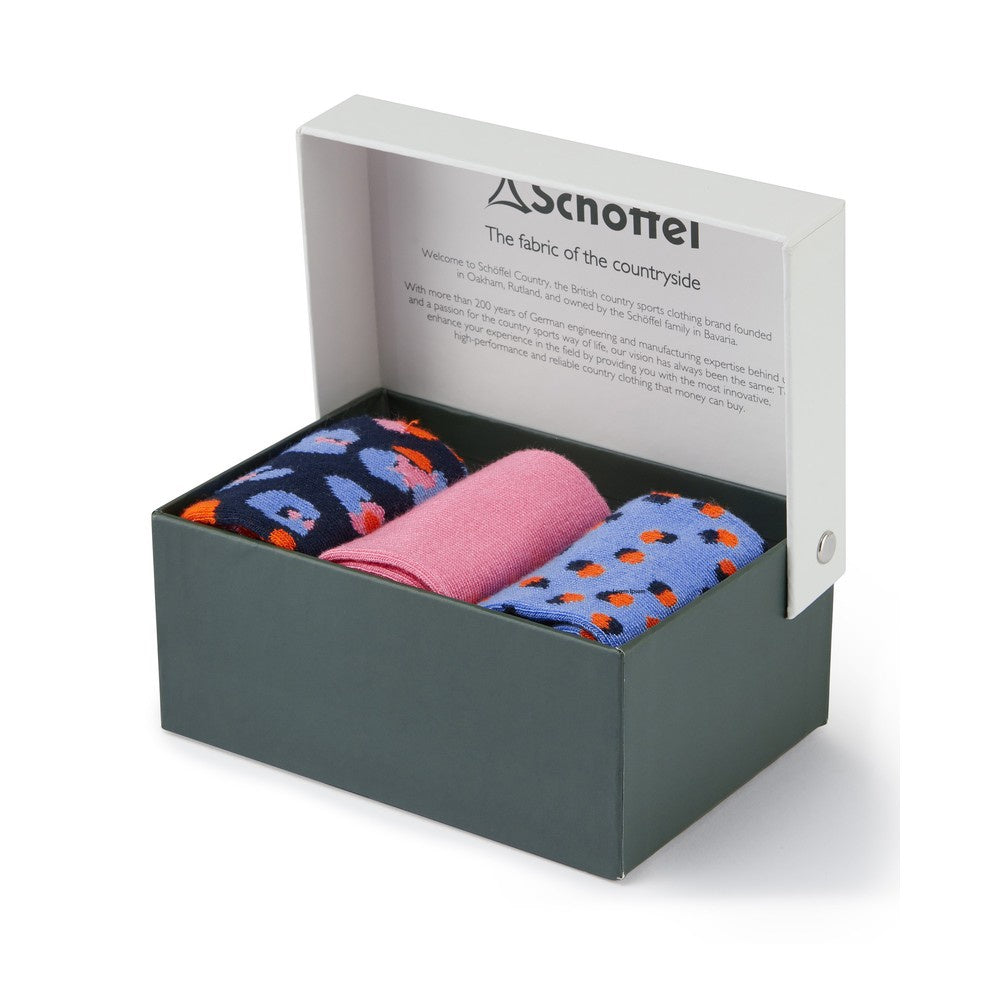 Schoffel Ladies Bamboo Sock (Dusty pink mix) Box of 3