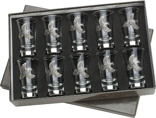 Bisley Numbered Pheasant Shot Glass Set