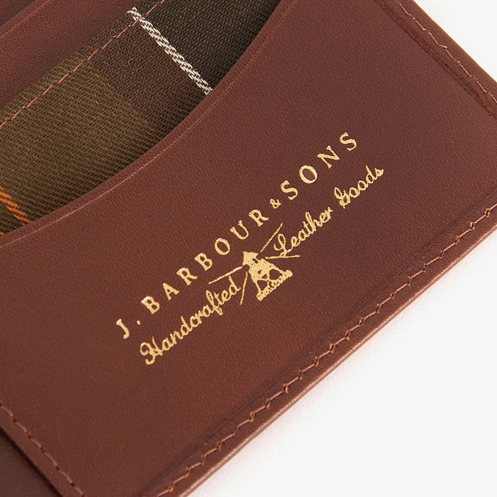 Gold Embossed Barbour Logo to Leather Wallet