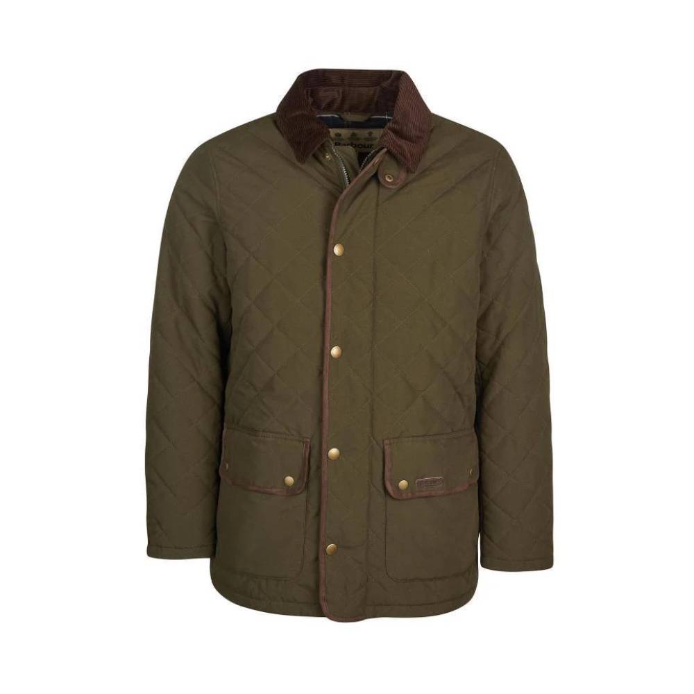 Men's Quilted Jacket with Leather Trim