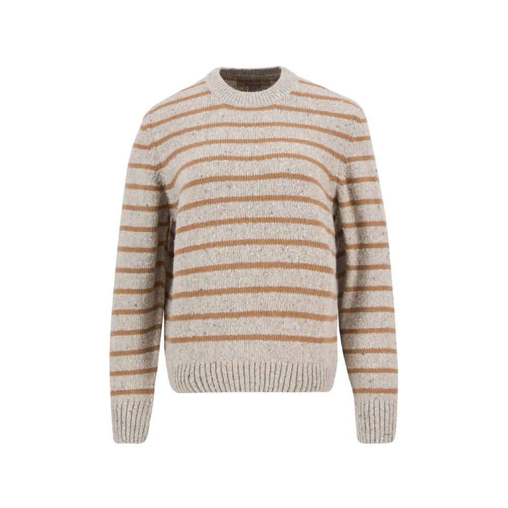 Beige and brown striped sweater from Barbour