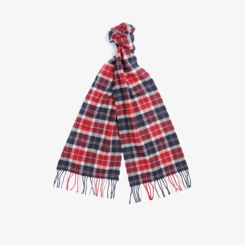 Barbour Tartan Lambswool Scarf (Cranberry Tartan)