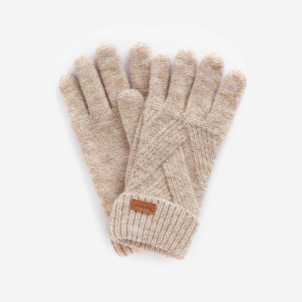 Barbour Dace Cable-Knit Gloves (Sand/Beige)