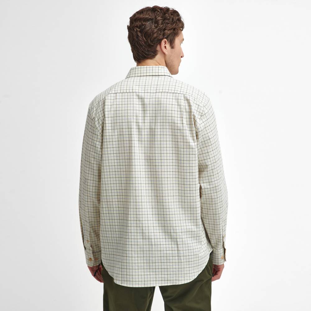 Men's Long Sleeve Shirt with Blue Check