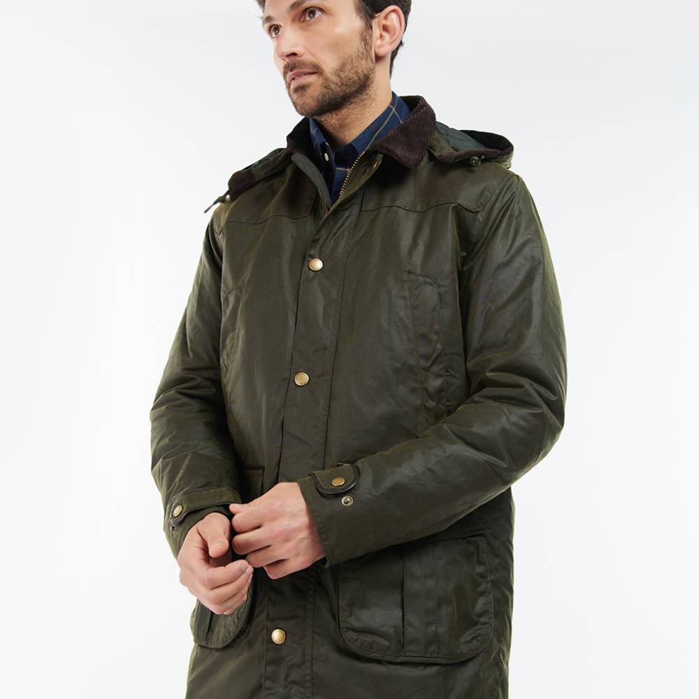 Men's Wax Jacket with Corduroy Collar