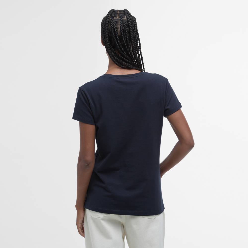 Short Sleeve T Shirt in Navy Cotton
