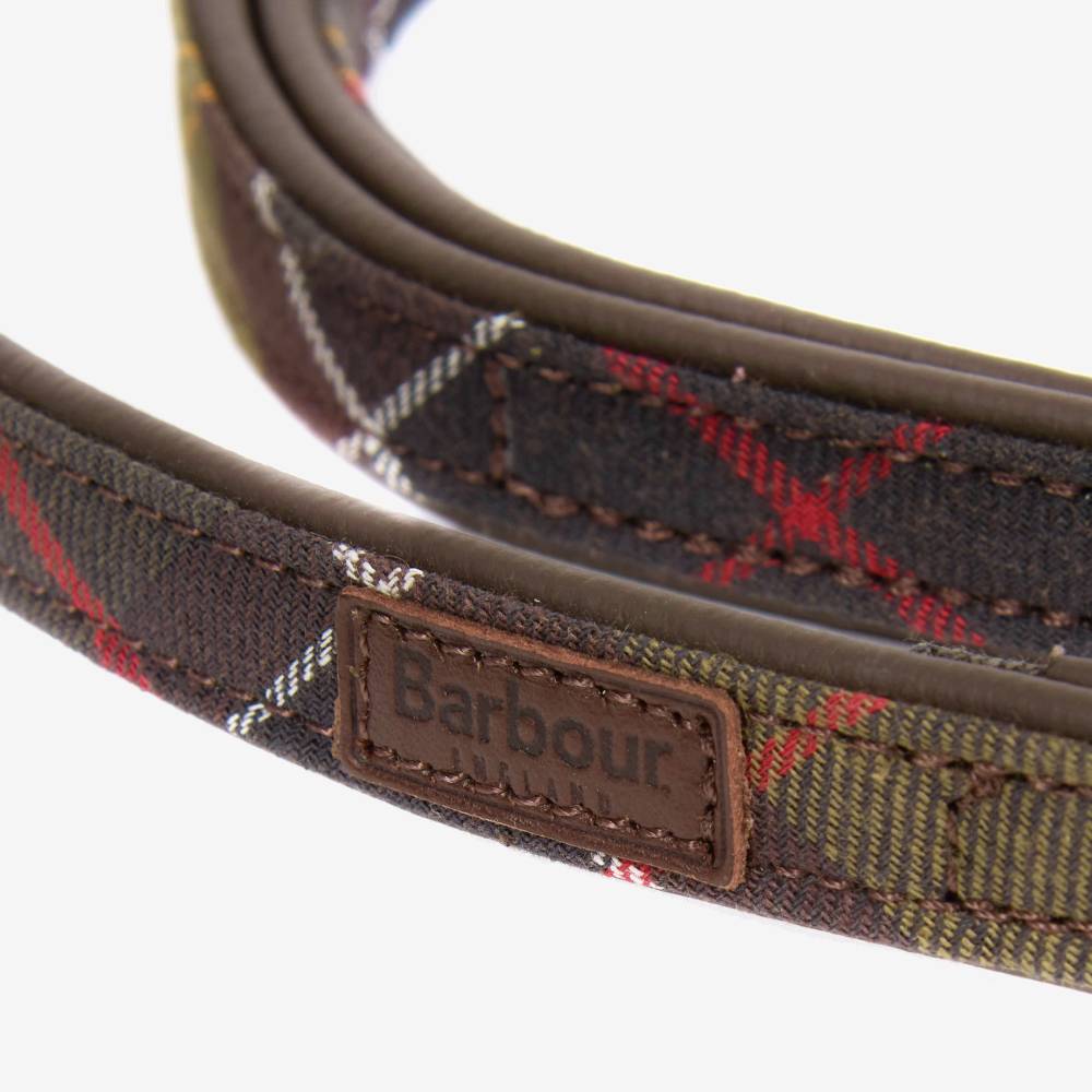 Barbour Leather Dog Lead (Classic Tartan)
