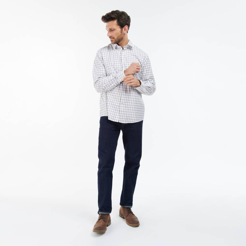 Mid Olive Green Check Shirt from Barbour