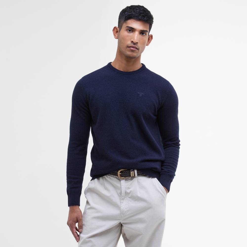 Barbour Essential Lambswool Crew Neck Sweater (Navy)