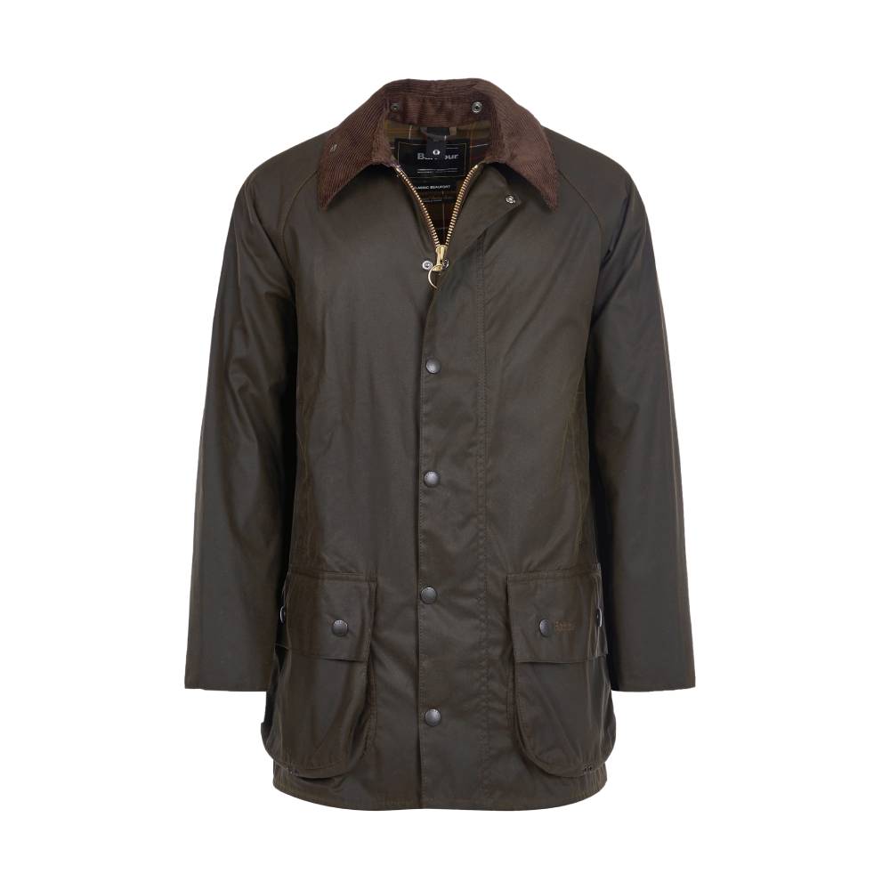 Barbour Wax Jacket in Olive with Corduroy Collar