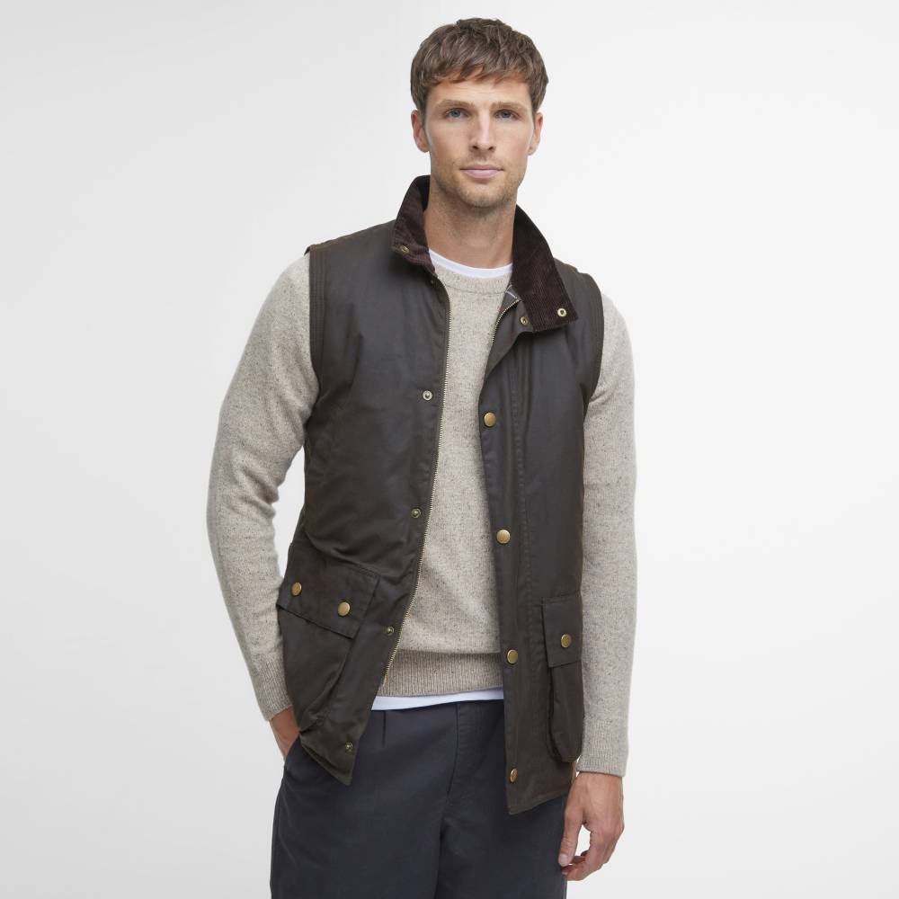 Men's Bodywarmer in Oliver Green with Pockets