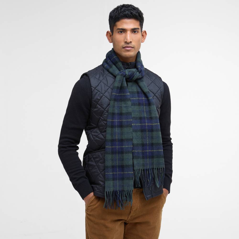 Barbour Tartan Lambswool Scarf (Olive Night)