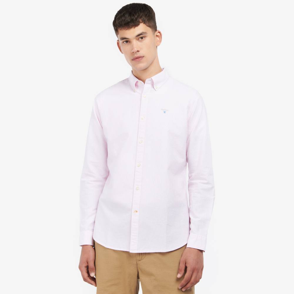 Pink and White Stripe Men's Shirt