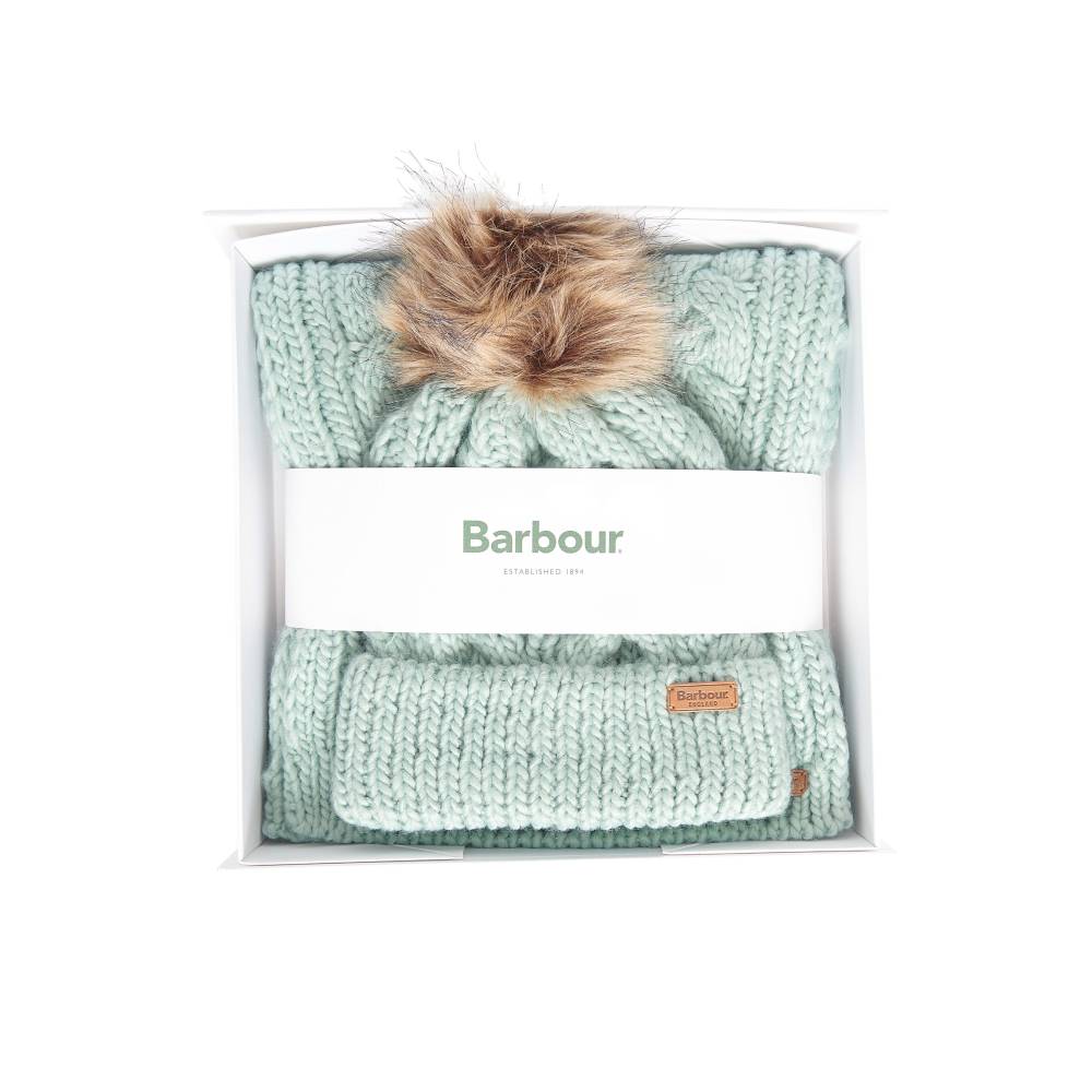 Ladies Mint Green Scarf and Hat Gift Set