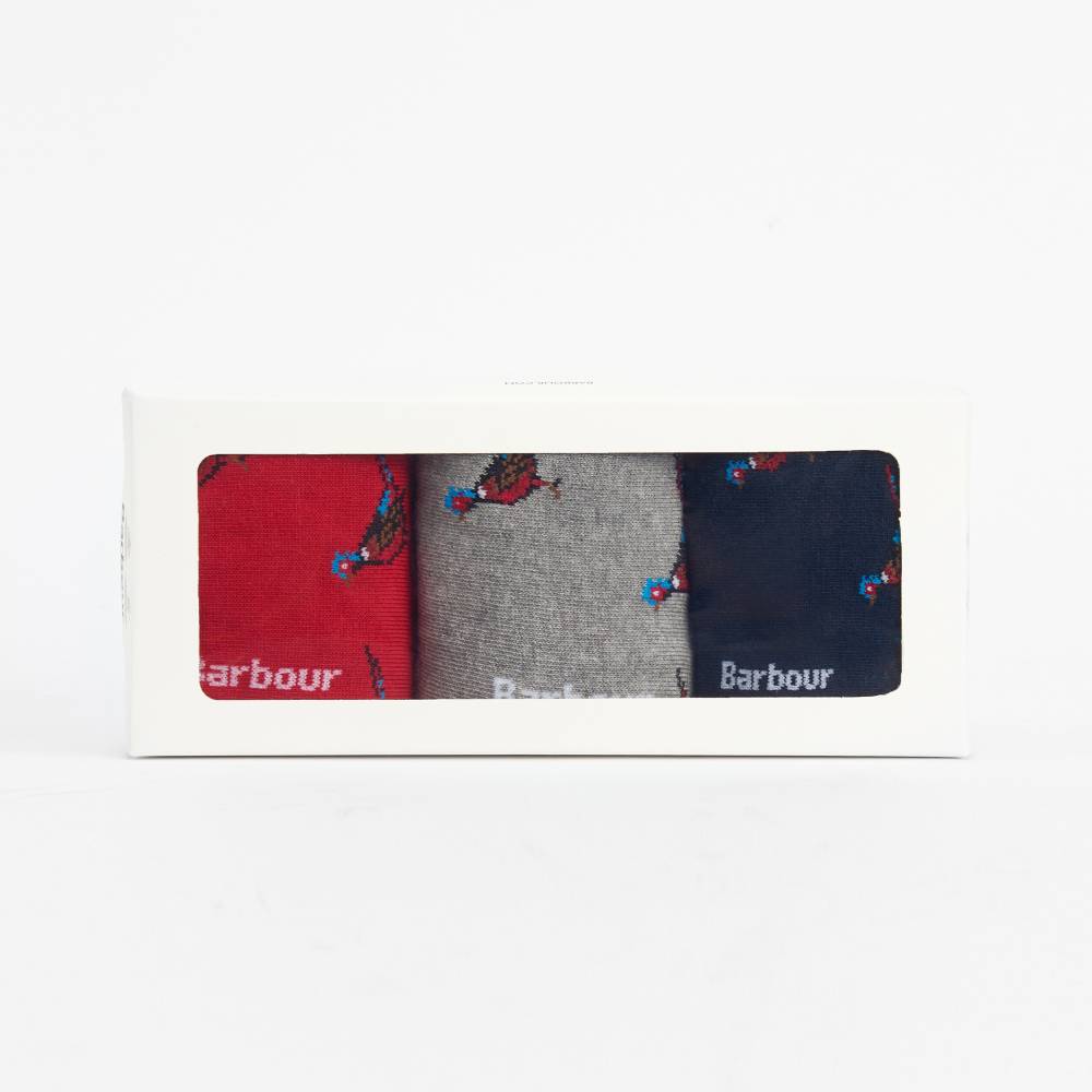 Red Grey and Blue Pack of Socks from Barbour
