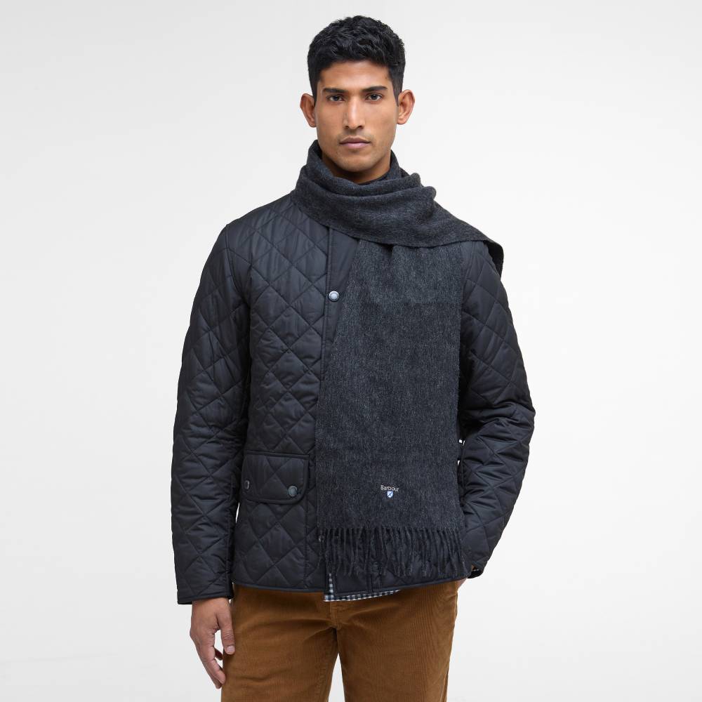 Barbour Plain Lambswool Scarf (Charcoal)