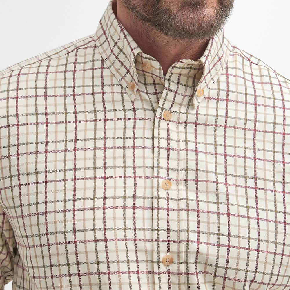 Barbour Sporting Tattersall Regular Men's Shirt (Red/Khaki)