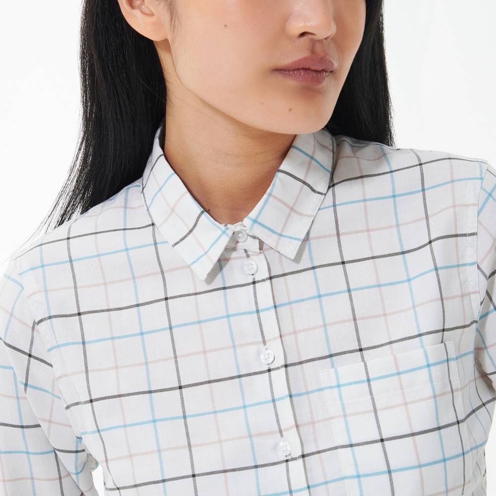 Barbour Ladies Triplebar Shirt (Cloud/Olive)