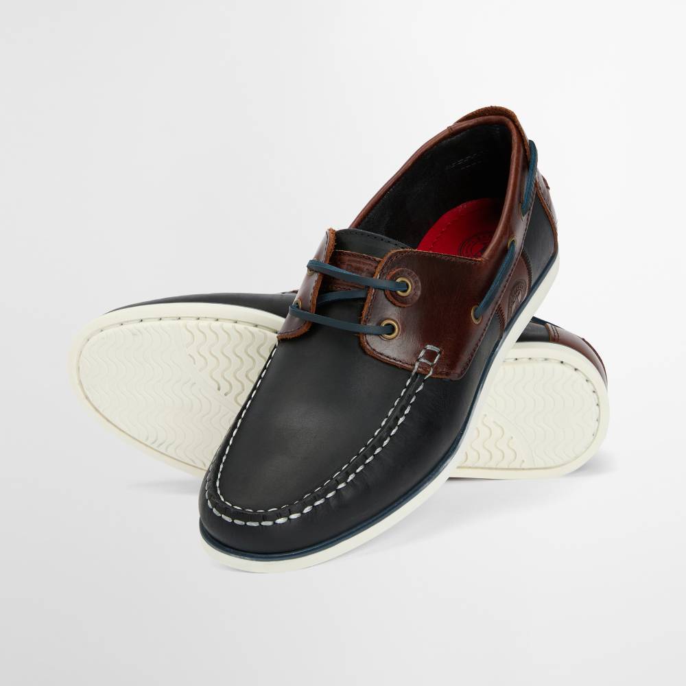 Barbour Wake Men's Boat Shoe (Navy/Brown)