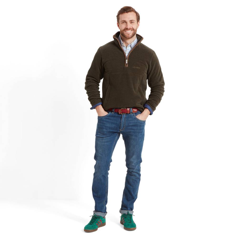 Schoffel Fleece with Faux Leather Trim