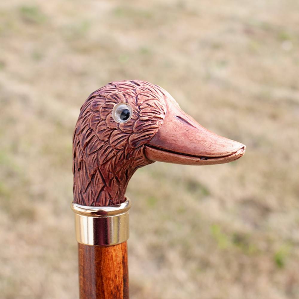 Carved Duck Figure Head for Bisley Walking Stick
