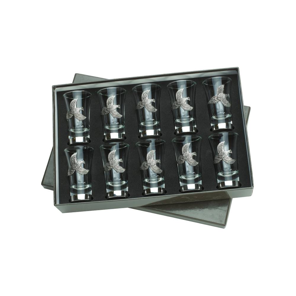 Bisley Numbered Pheasant Shot Glass Set