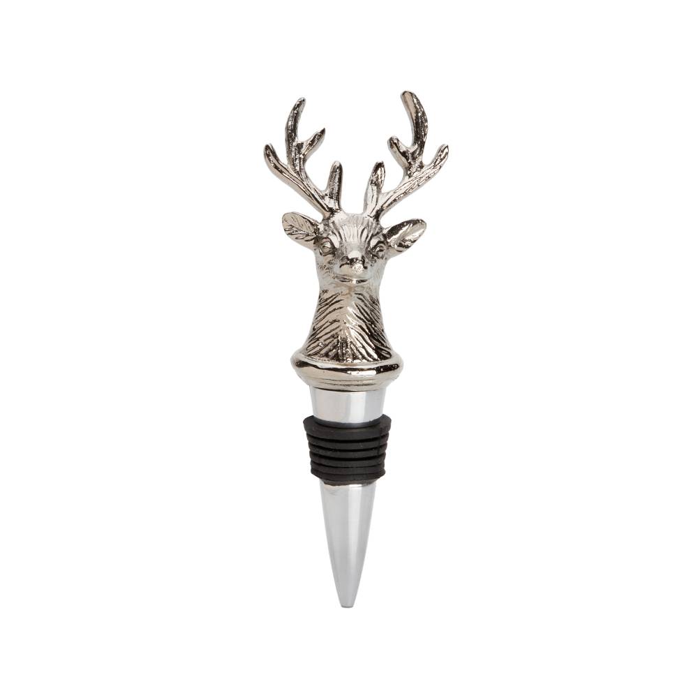 Silver Deer Head Bottle Stopper