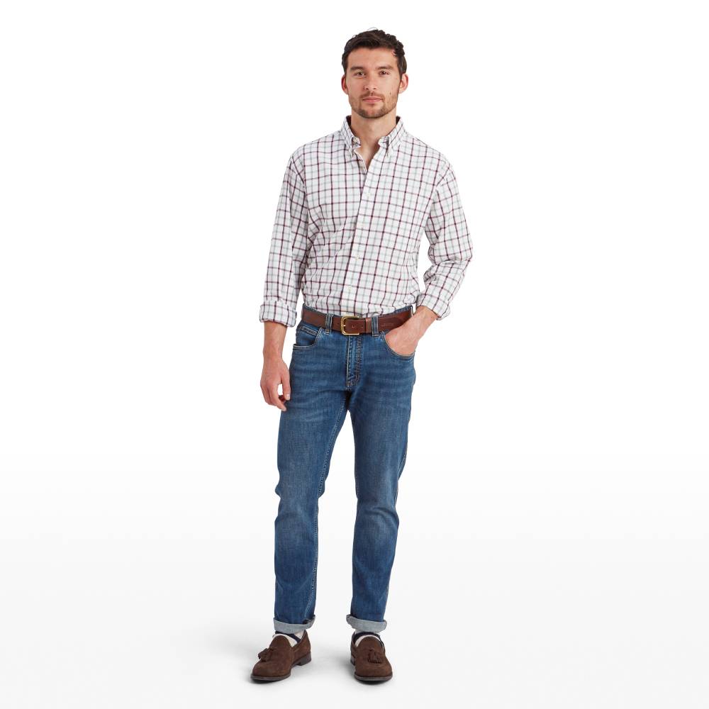 Schoffel Brancaster Classic Men's Shirt (Wine Check)