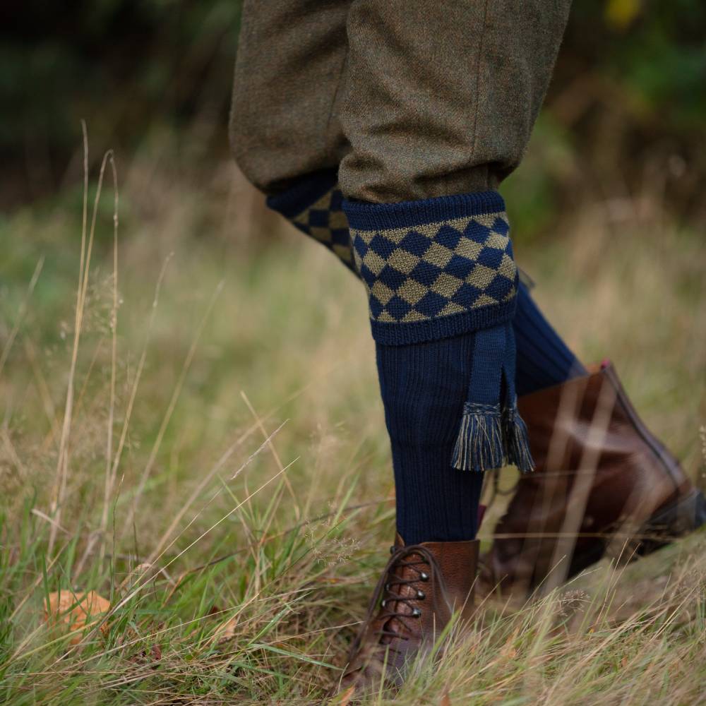 Green and Navy Socks for Men