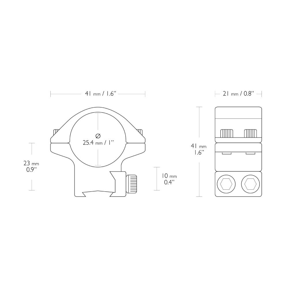 Hawke 2 Piece Match Ring - 9-11mm Dovetail | 1 Inch