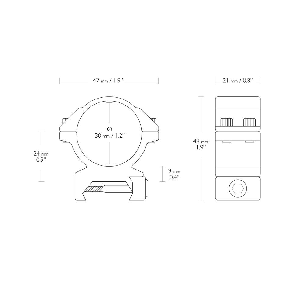 Hawke 2 Piece Match Ring - Weaver | 30mm