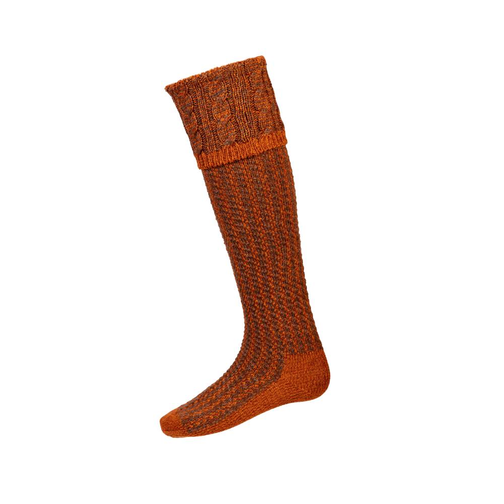 Reiver Orange Shooting Socks from House of Cheviot