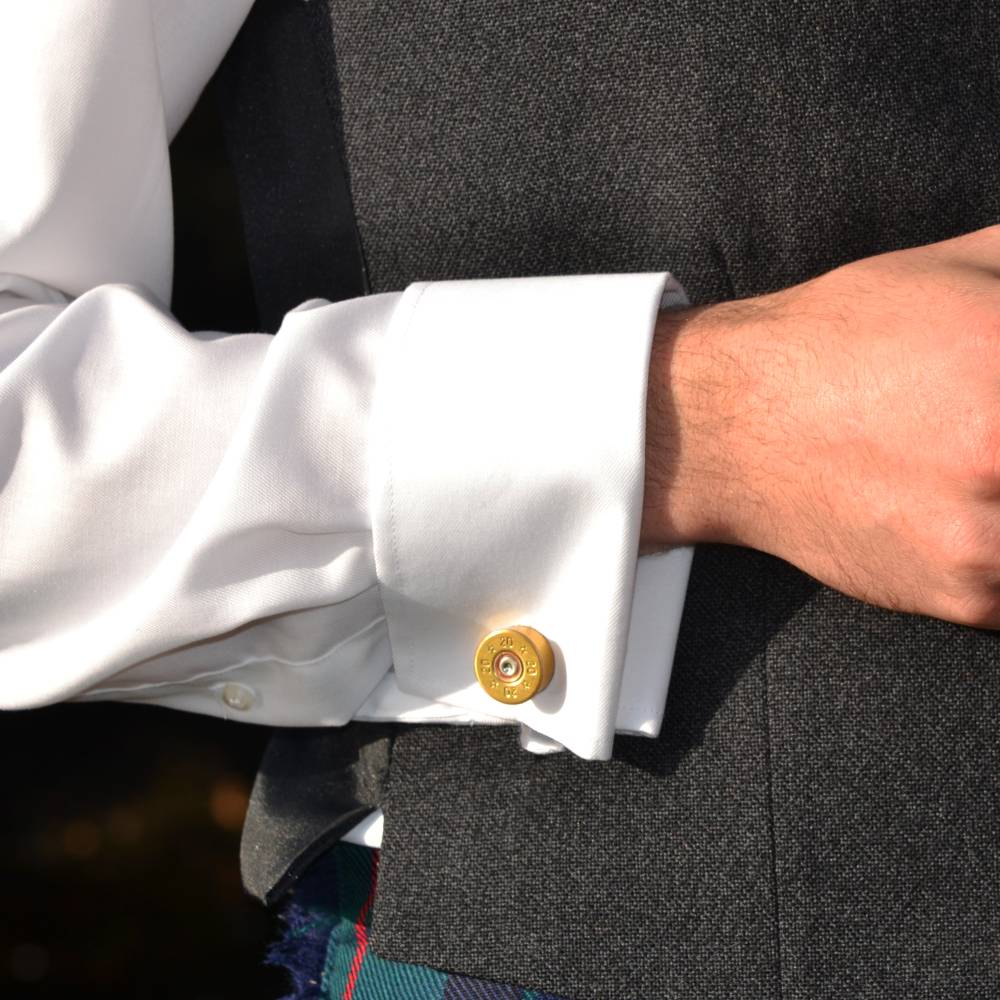 Gold Cufflinks in Cartridge Design