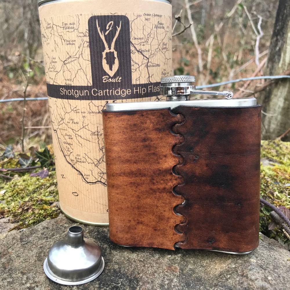 J Boult Designs Shotgun Cartridge Hip Flask Set
