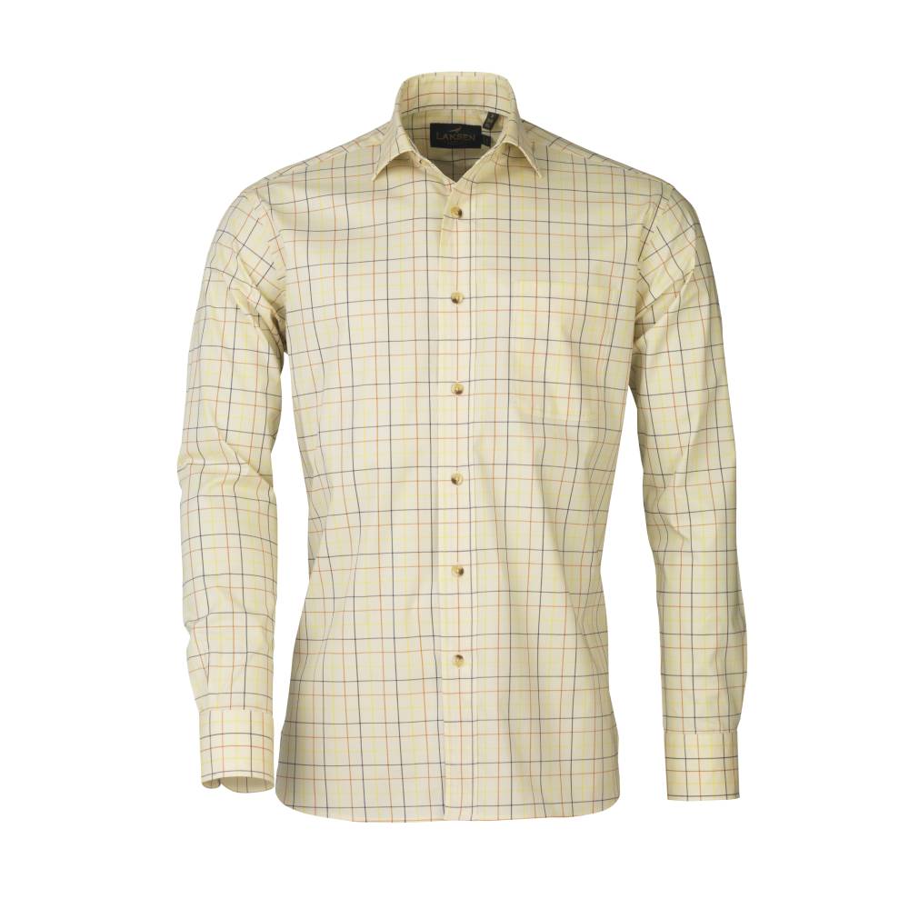 Men's Long Sleeve Shirt in Yellow Check