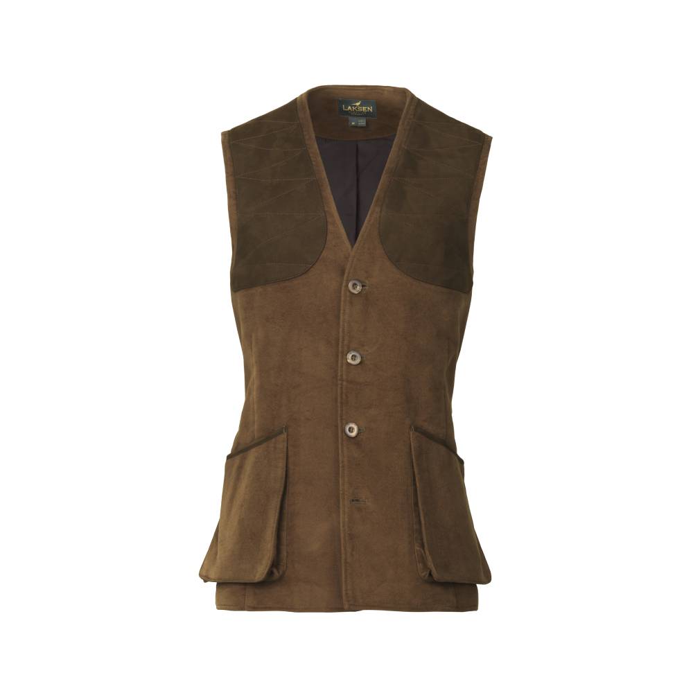 Brushed Cotton and Suede Shooting Vest