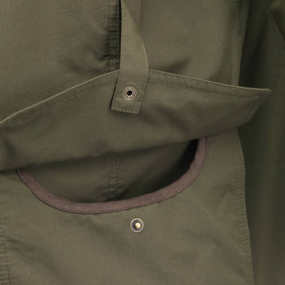 Men's Green Coat with Pocket Straps