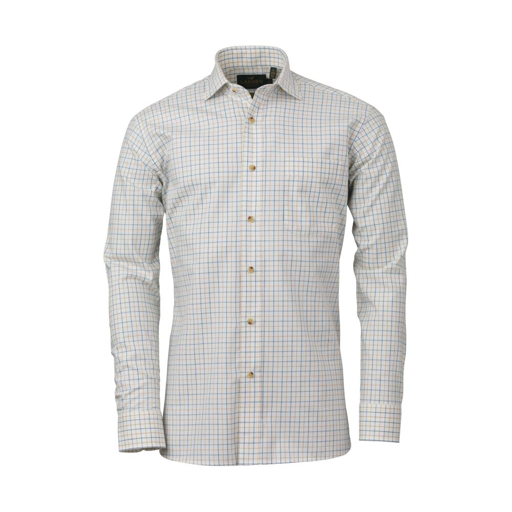 Men's Beige and Blue Check Shirt from Laksen