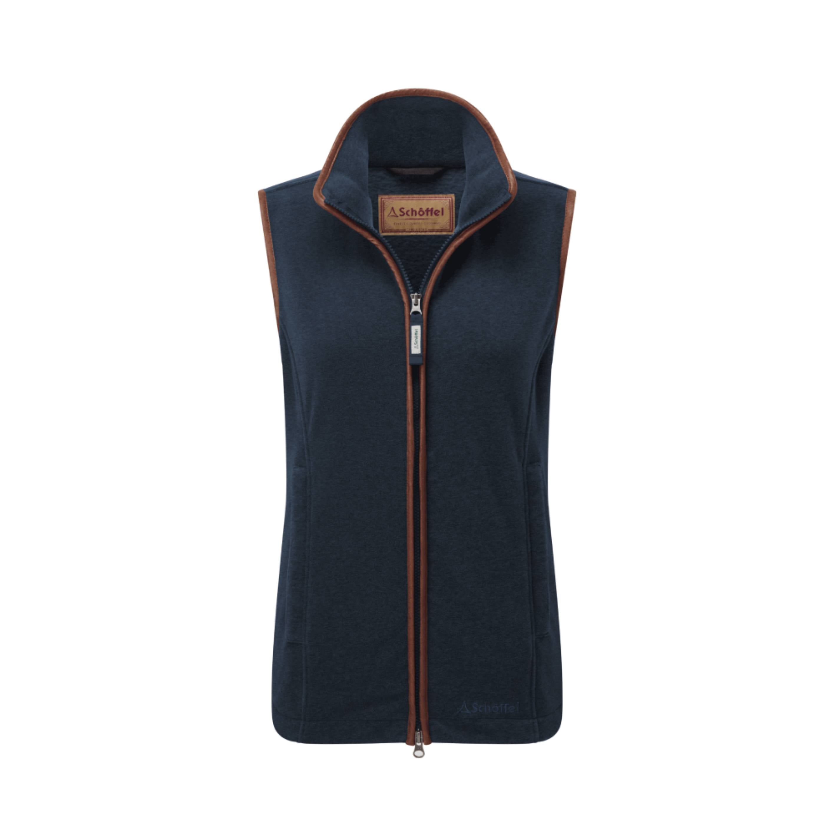 Fleece Gilet with Faux Leather Trim