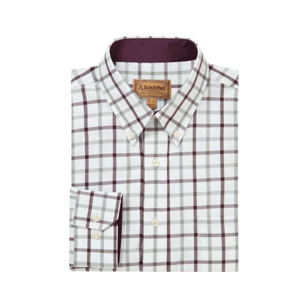 Schoffel Brancaster Classic Men's Shirt (Wine Check)