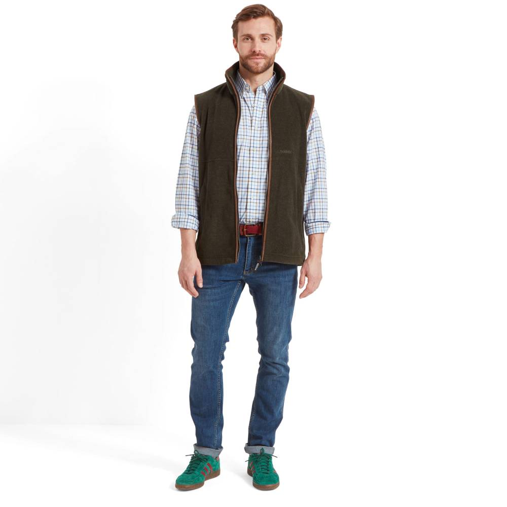 Green Gilet for Men with Two Way Zip