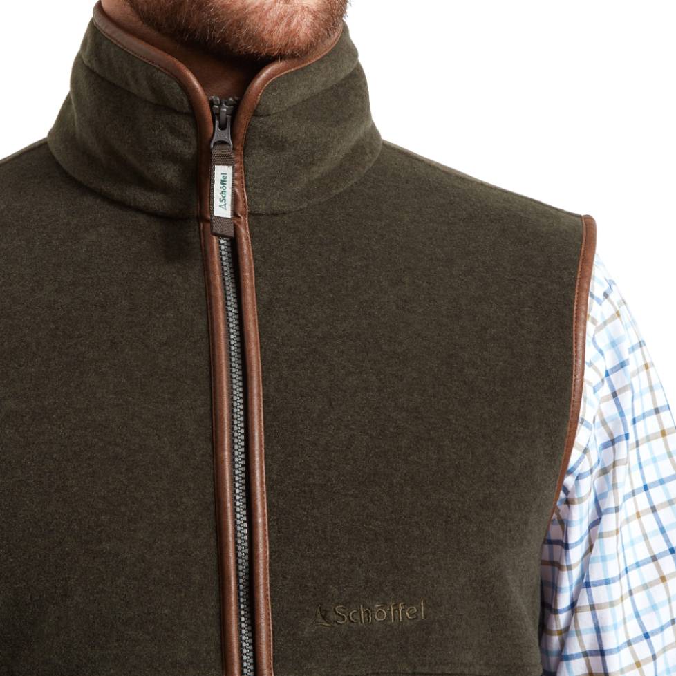 Schoffel Gilet with Faux Leather Trim