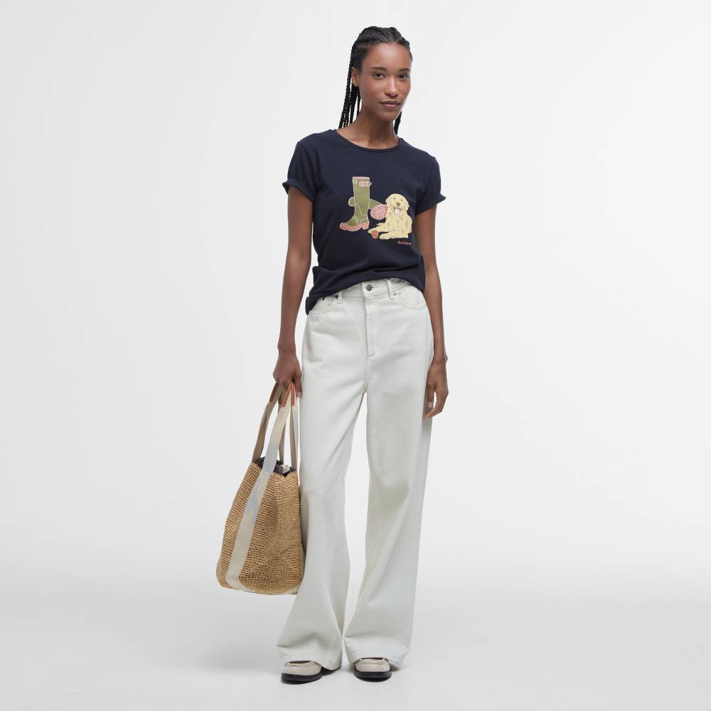 Ladies Barbour Top with Graphic Print