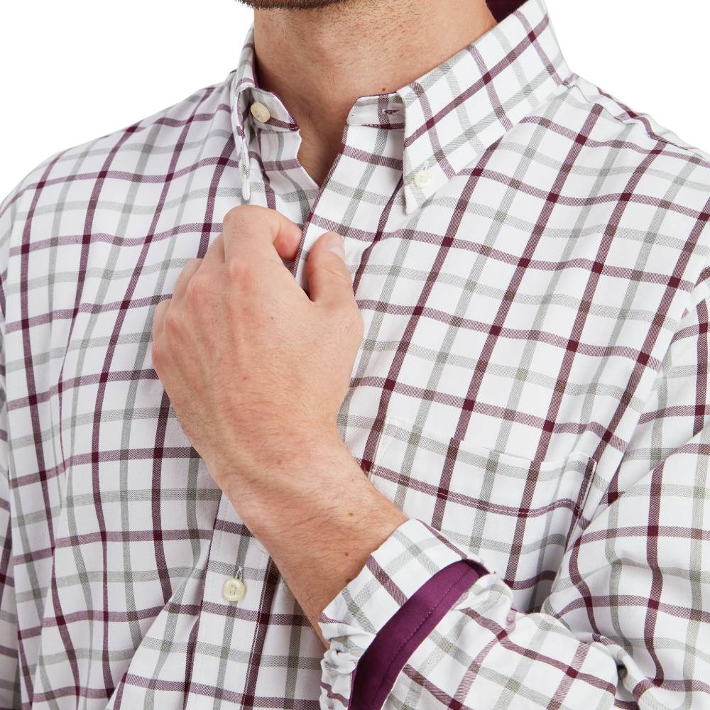 Schoffel Brancaster Classic Men's Shirt (Wine Check)