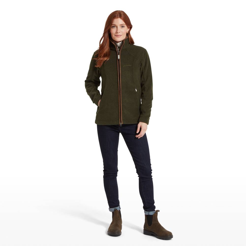 Two Way Zip Fleece in Olive Green