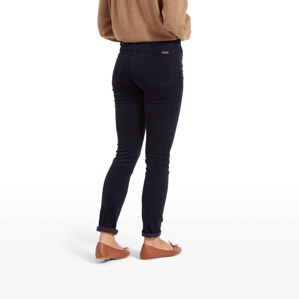 Navy Blue Corduroy Trousers Women