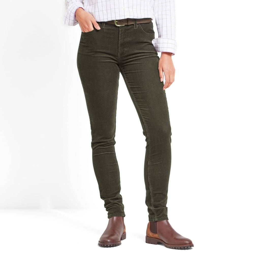 Cotton Blend Cord Trousers Women