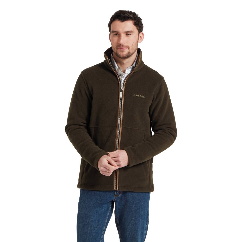 Men's Fleece Jacket in Dark Olive Green